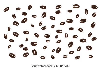 Coffee beans isolated on white background. Vector illustration