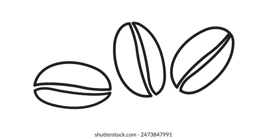 Coffee beans isolated on white background. Vector illustration