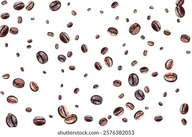 Coffee beans isolated on white background. Vector illustration