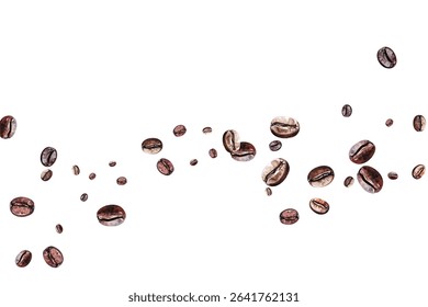 Coffee beans isolated on white background. Vector illustration