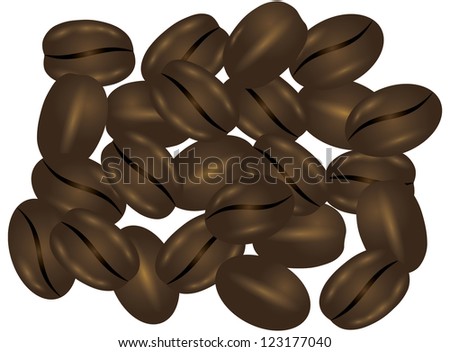 Coffee Beans Isolated on White Background Illustration Vector