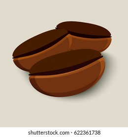 Coffee beans isolated. Vector illustration.