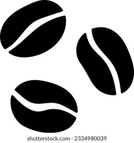 Coffee beans isolated vector silhouette.