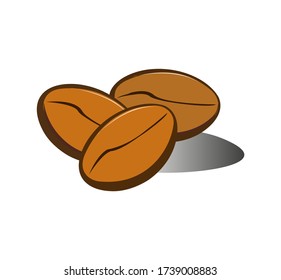 Coffee beans in kind. Vector isolated.