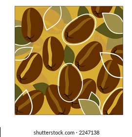 coffee beans and leaves