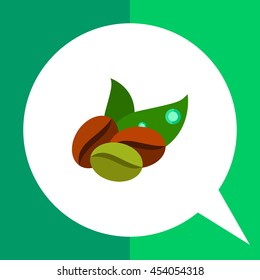 Coffee beans and leaves icon