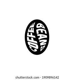 Coffee Beans Lettering on Coffee beans symbol vector logo icon sign design template