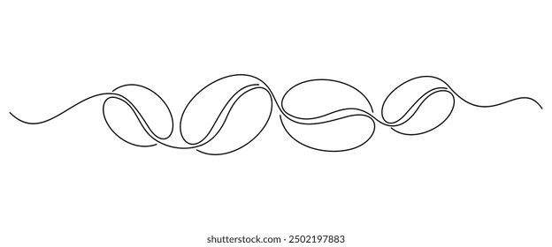 Coffee beans line art style. Vector element illustration