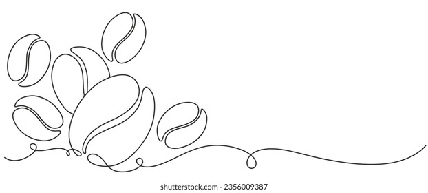 Coffee beans line art vector illustration