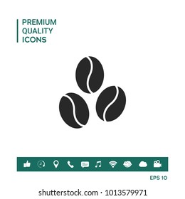 Coffee beans line icon
