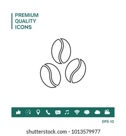 Coffee beans line icon