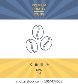 Coffee beans line icon