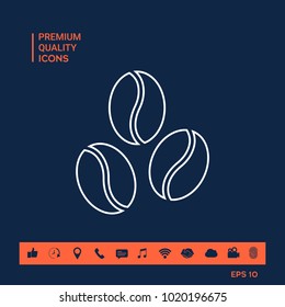 Coffee beans line icon