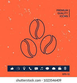 Coffee beans line icon