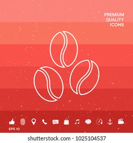 Coffee beans line icon