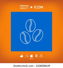 Coffee beans line icon