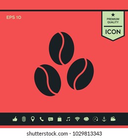 Coffee beans line icon