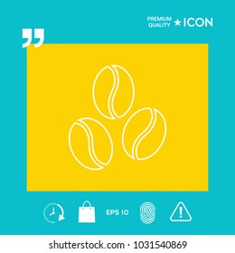 Coffee beans line icon