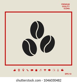 Coffee beans line icon