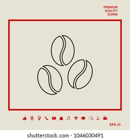 Coffee beans line icon
