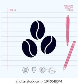 Coffee beans line icon