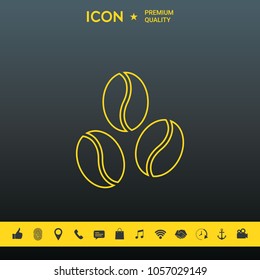 Coffee beans line icon