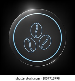 Coffee beans line icon