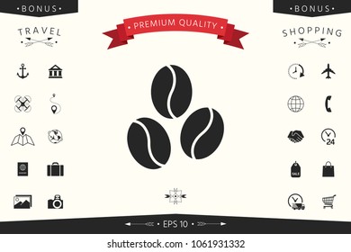 Coffee beans line icon