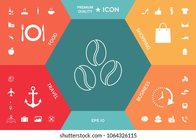 Coffee beans line icon