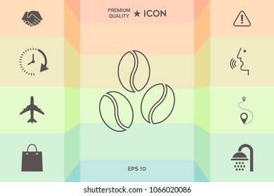Coffee beans line icon