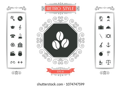 Coffee beans line icon