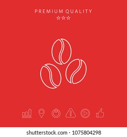 Coffee beans line icon