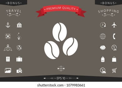 Coffee beans line icon