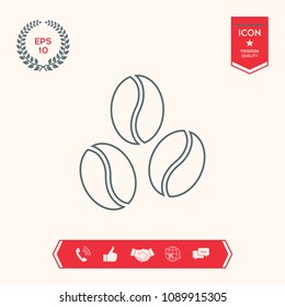 Coffee beans line icon