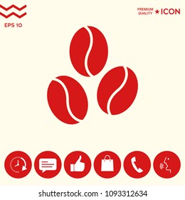 Coffee beans line icon