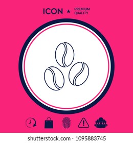 Coffee beans line icon