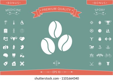 Coffee beans line icon