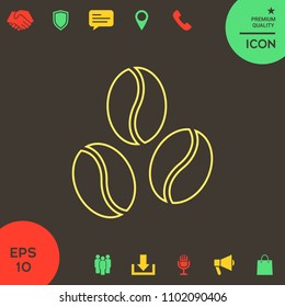 Coffee beans line icon