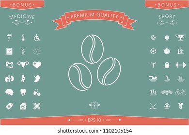 Coffee beans line icon