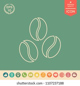 Coffee beans line icon