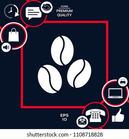Coffee beans line icon