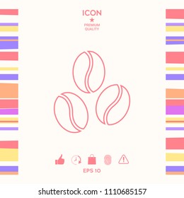 Coffee beans line icon