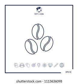 Coffee beans line icon