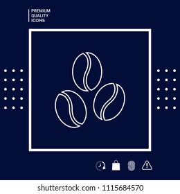 Coffee beans line icon