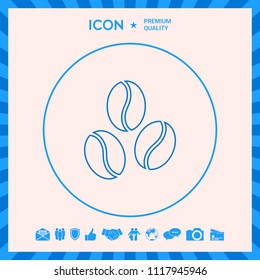 Coffee beans line icon