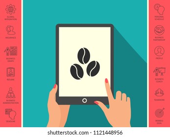 Coffee beans line icon