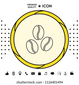Coffee beans line icon