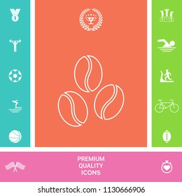 Coffee beans line icon