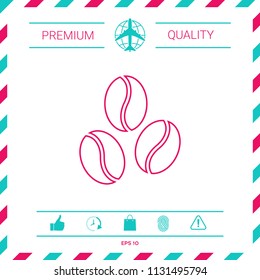 Coffee beans line icon