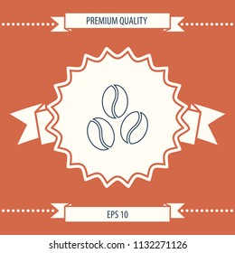 Coffee beans line icon